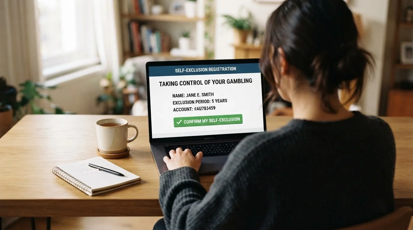 The BetStop National Self-Exclusion Register website homepage on a smartphone screen