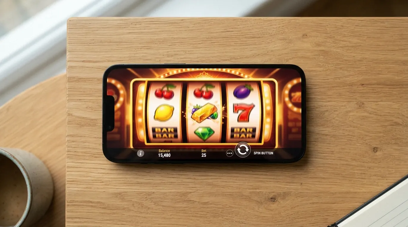 Smartphone displaying a casino bonus comparison table with PayID and wagering columns