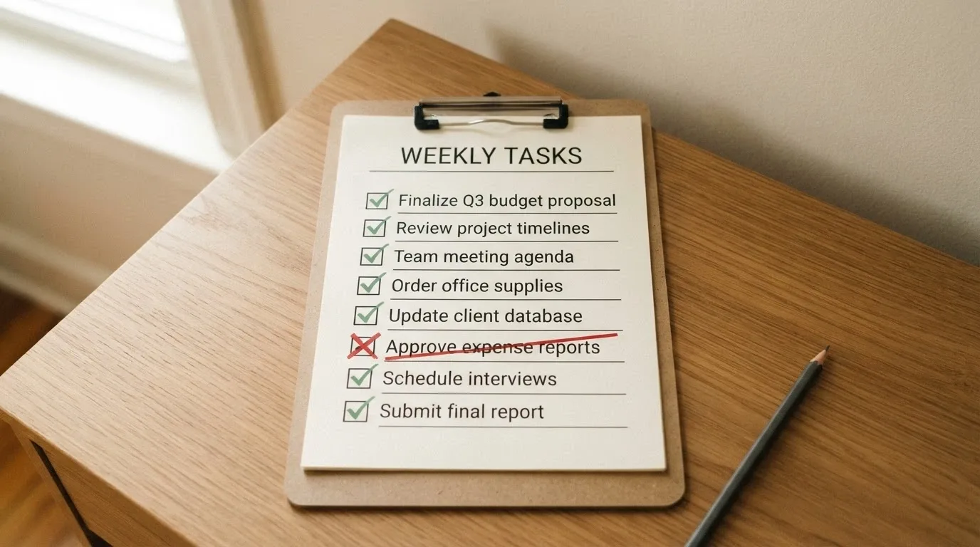 A clipboard or checklist layout with ticked items — “Verified bonus terms page”, “Checked ACMA register”, “Calculated turnover cost”, “Compared wagering multiples” — and a crossed-out item reading “Affiliate commission”