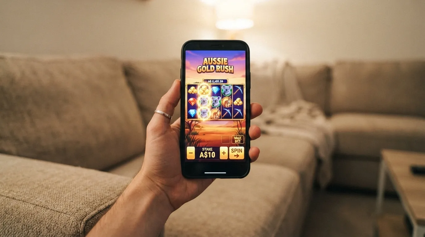 Smartphone held in hand displaying an online casino game with high-stakes betting controls visible on the screen