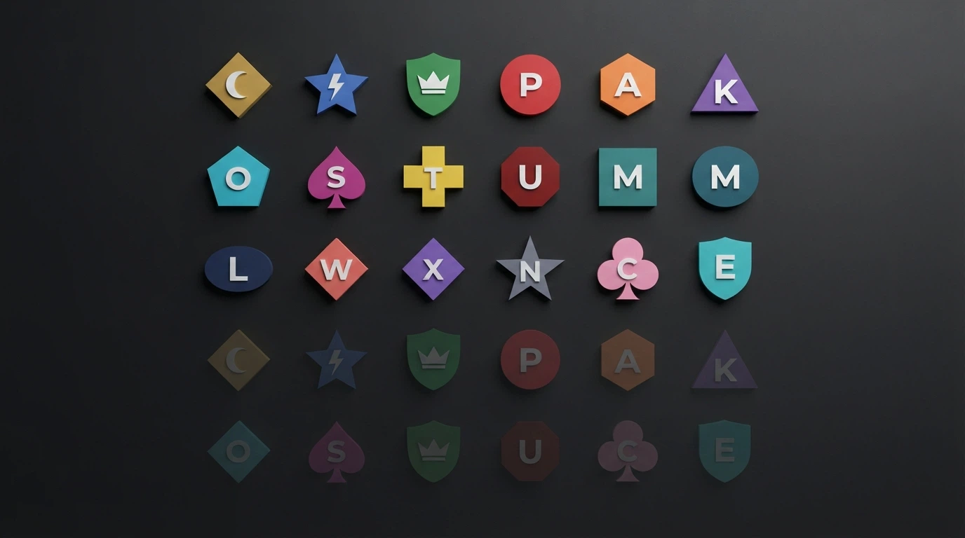 A grid of stylised casino brand logos against a dark background, some faded to suggest white-label reskins