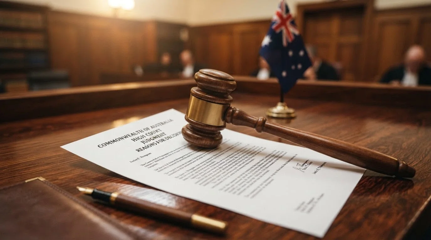 A gavel on a document marked “Interactive Gambling Act 2001” with an Australian flag in the background