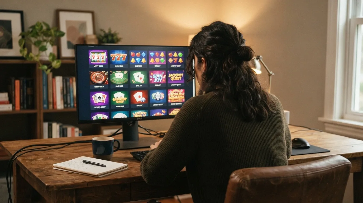 A row of offshore casino lobby screenshots or logos arranged across the page with the comparison-table column headers overlaid