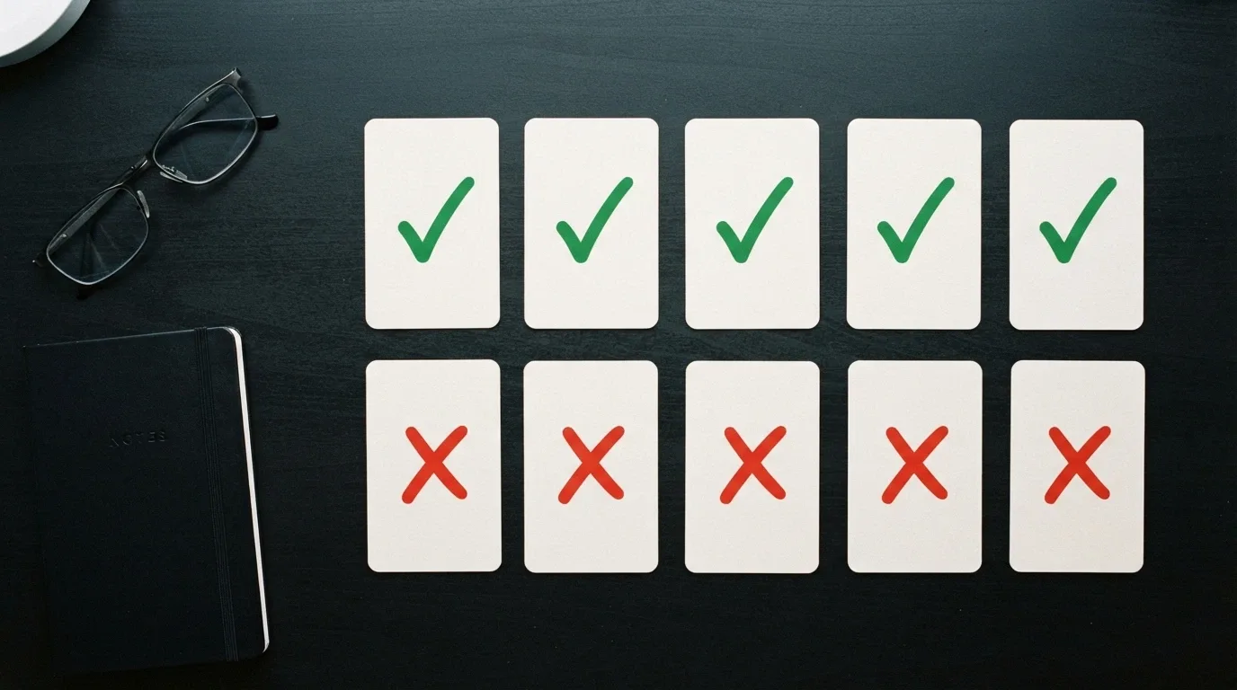 A grid of casino brand cards arranged in a comparison layout, with ticks and crosses marking licence status and bonus terms