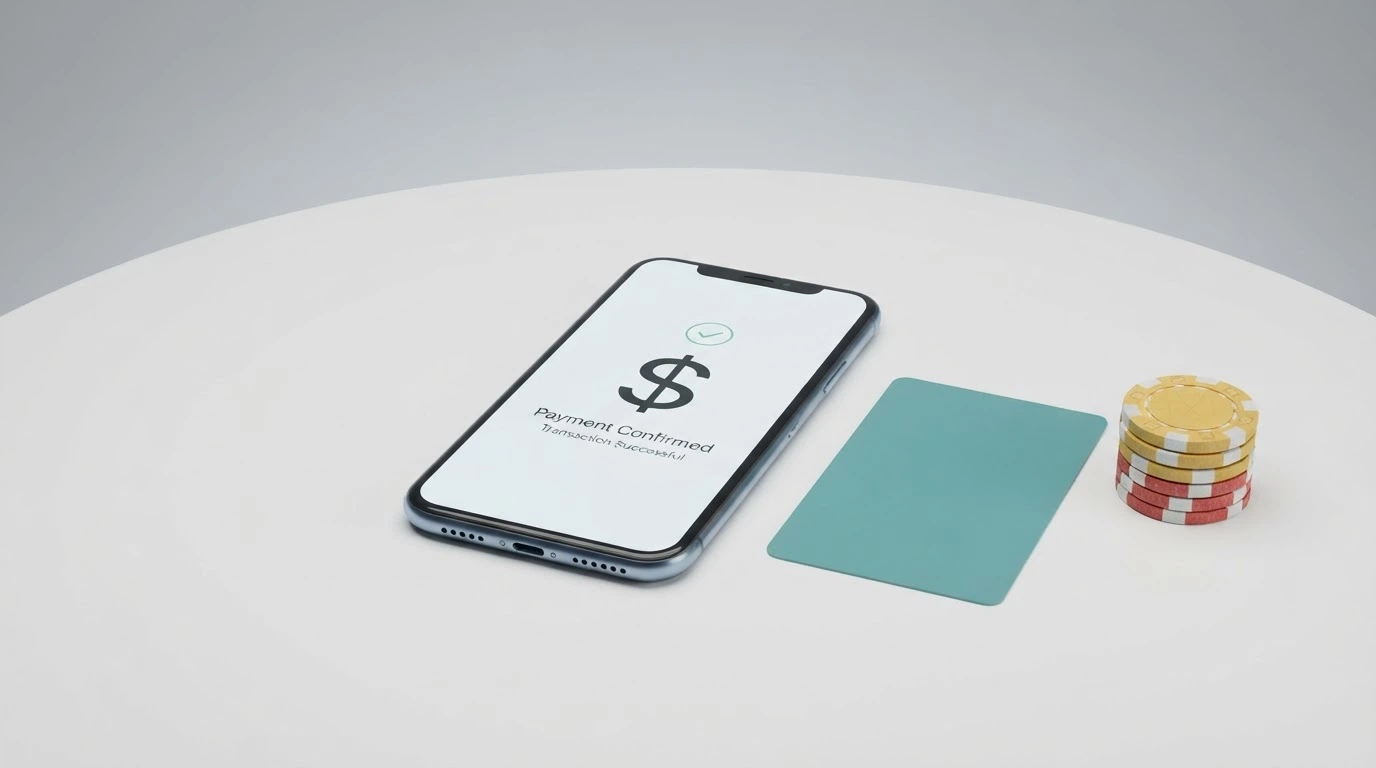 A smartphone screen showing PayID and Osko logos beside an Australian debit card and a handful of gold coins