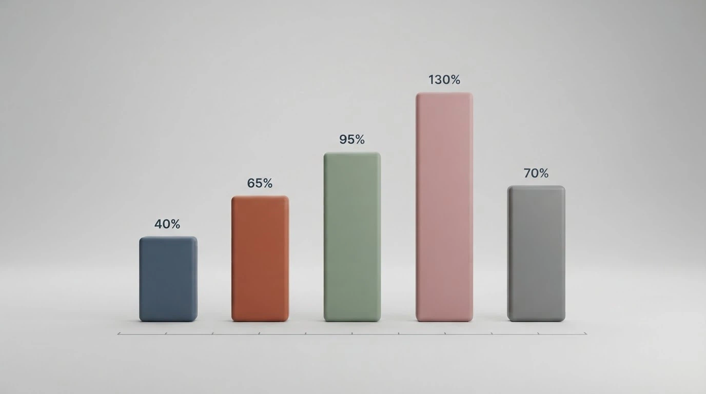 A horizontal bar chart or side-by-side card layout comparing reload match percentages across multiple casino brands