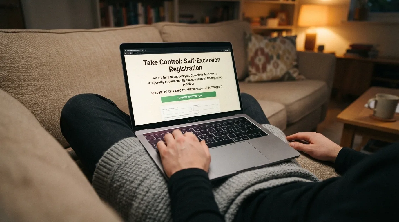 A screen showing the BetStop register and National Gambling Helpline contact details